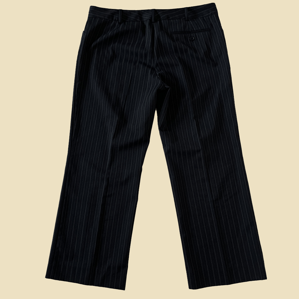 Pantalon tailoring rayé bleu marine