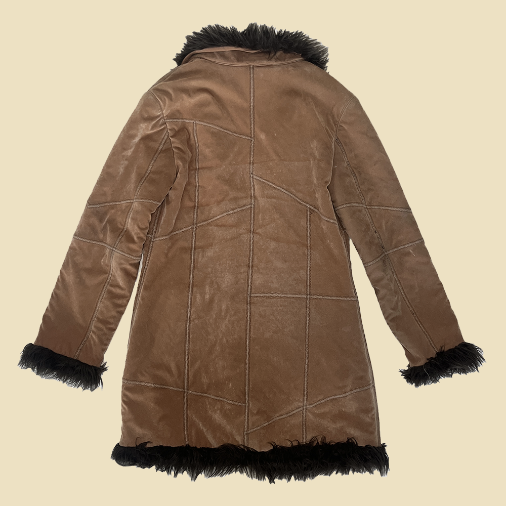 Manteau afghan beige et marron vintage y2k