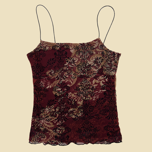 Top en mesh bordeaux