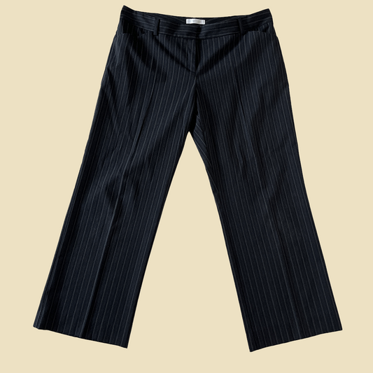 Pantalon tailoring rayé bleu marine