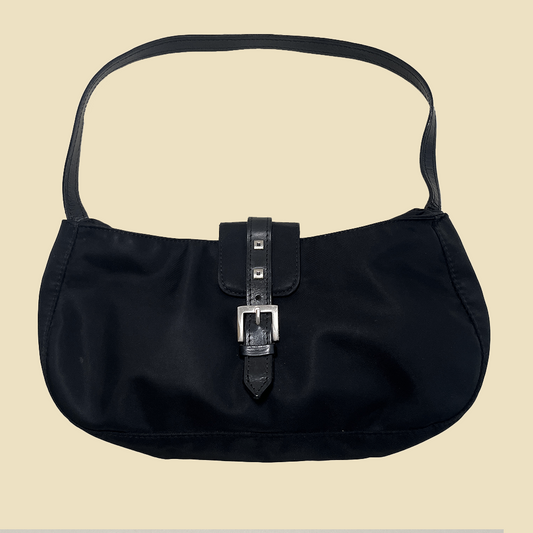 Sac baguette en nylon noir