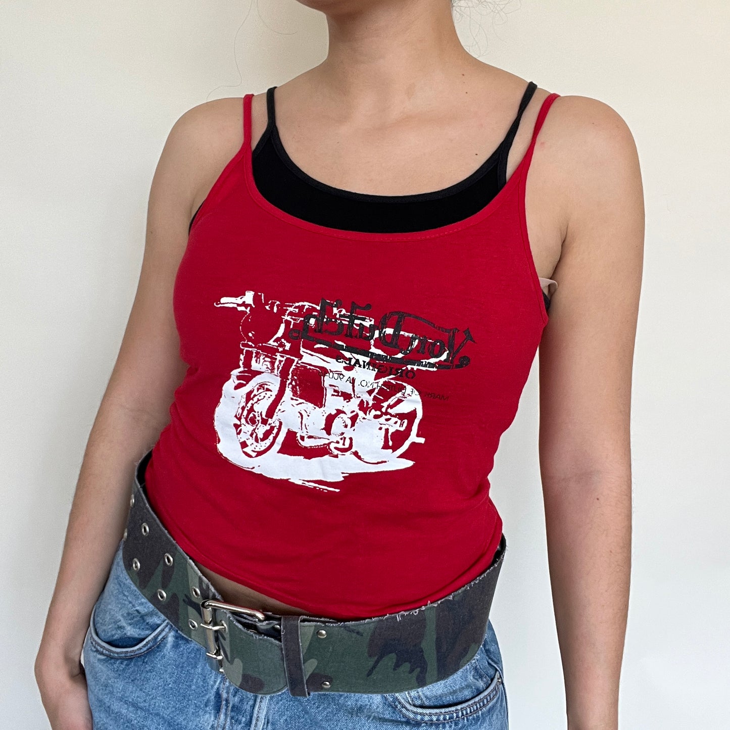 Top racing Von Dutch rouge et noir