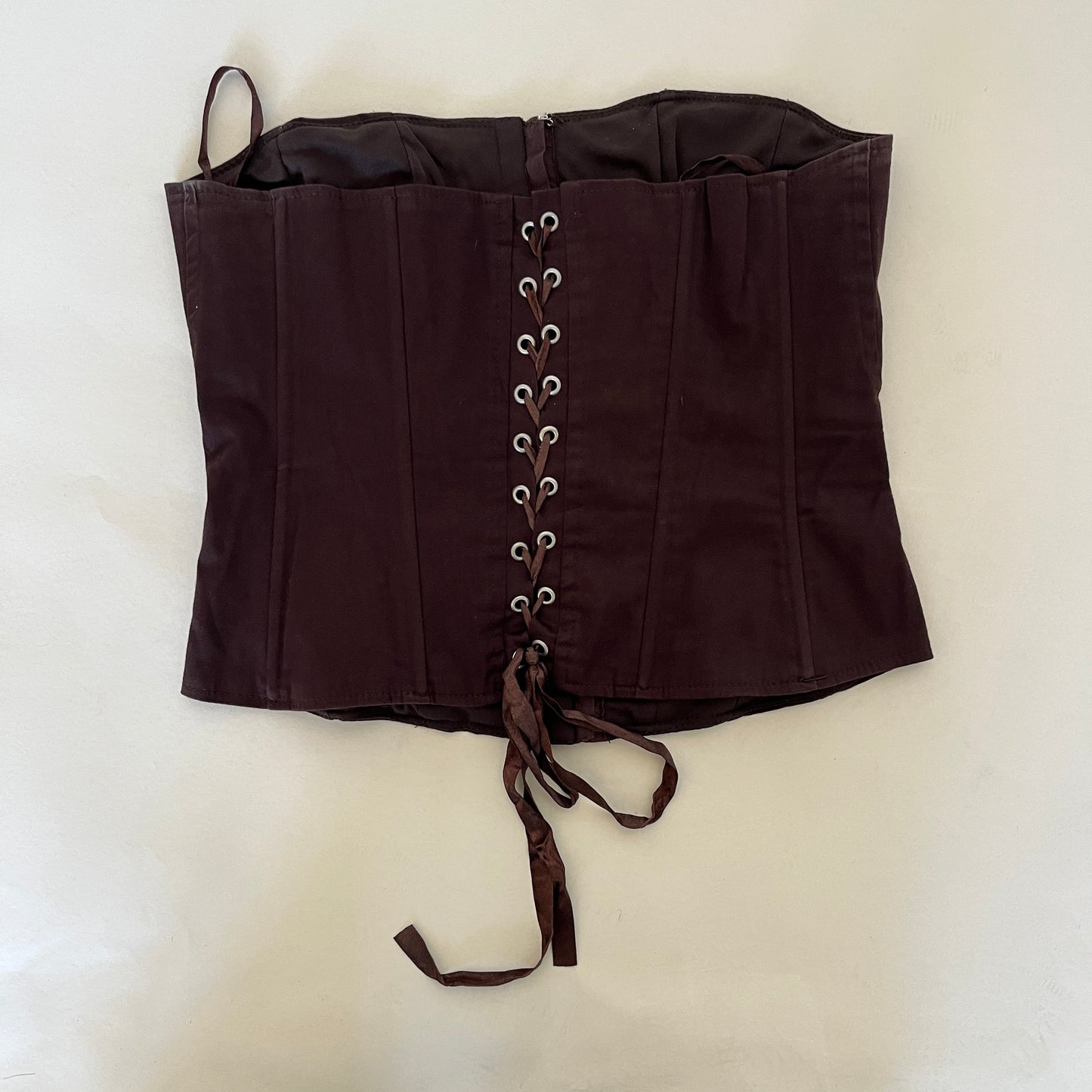 Bustier corset marron à sequins