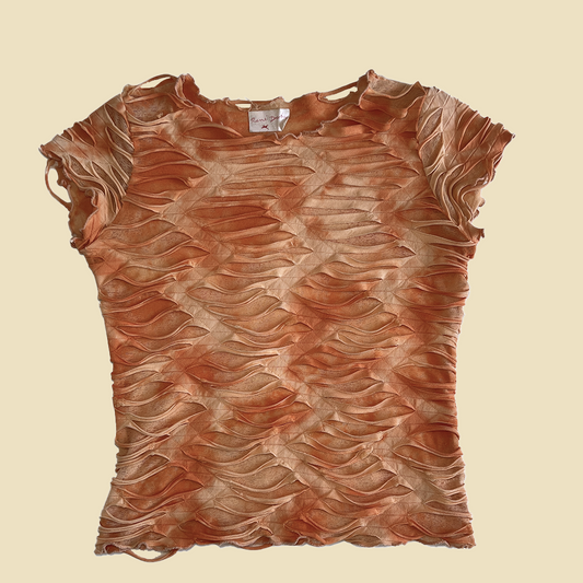 t-shirt orange en mesh