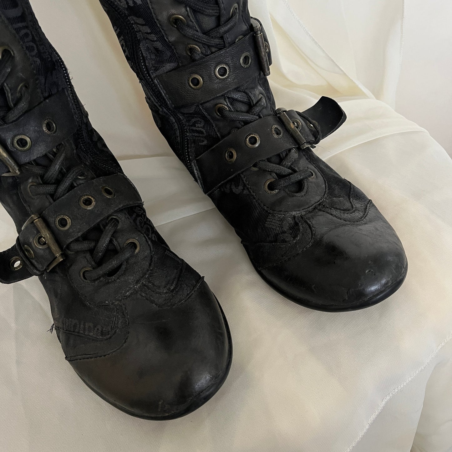 90s Vintage Roberto Cavalli monogram boxing boots