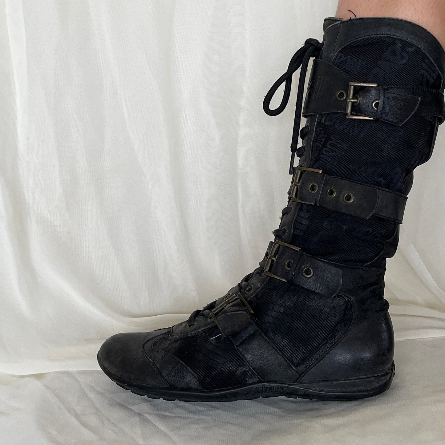 90s Vintage Roberto Cavalli monogram boxing boots