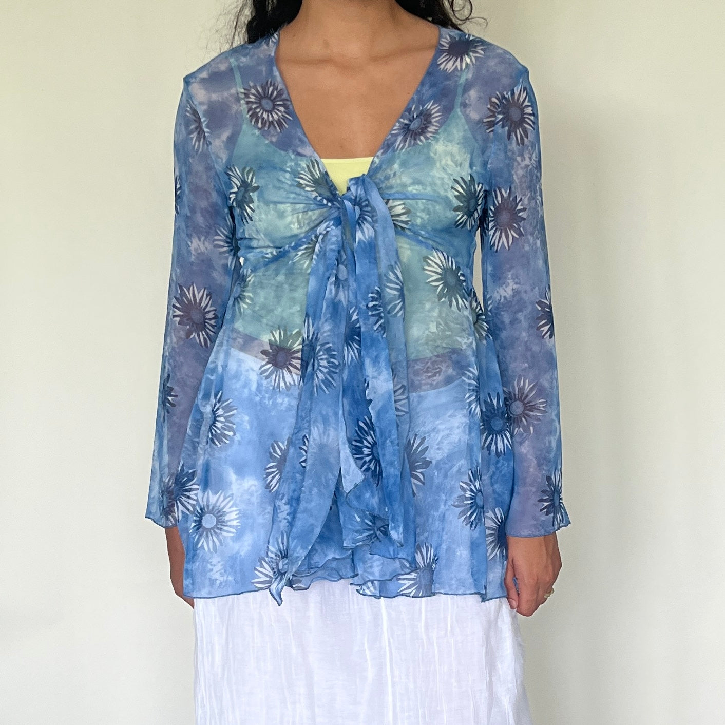 Blouse fleurie bleue