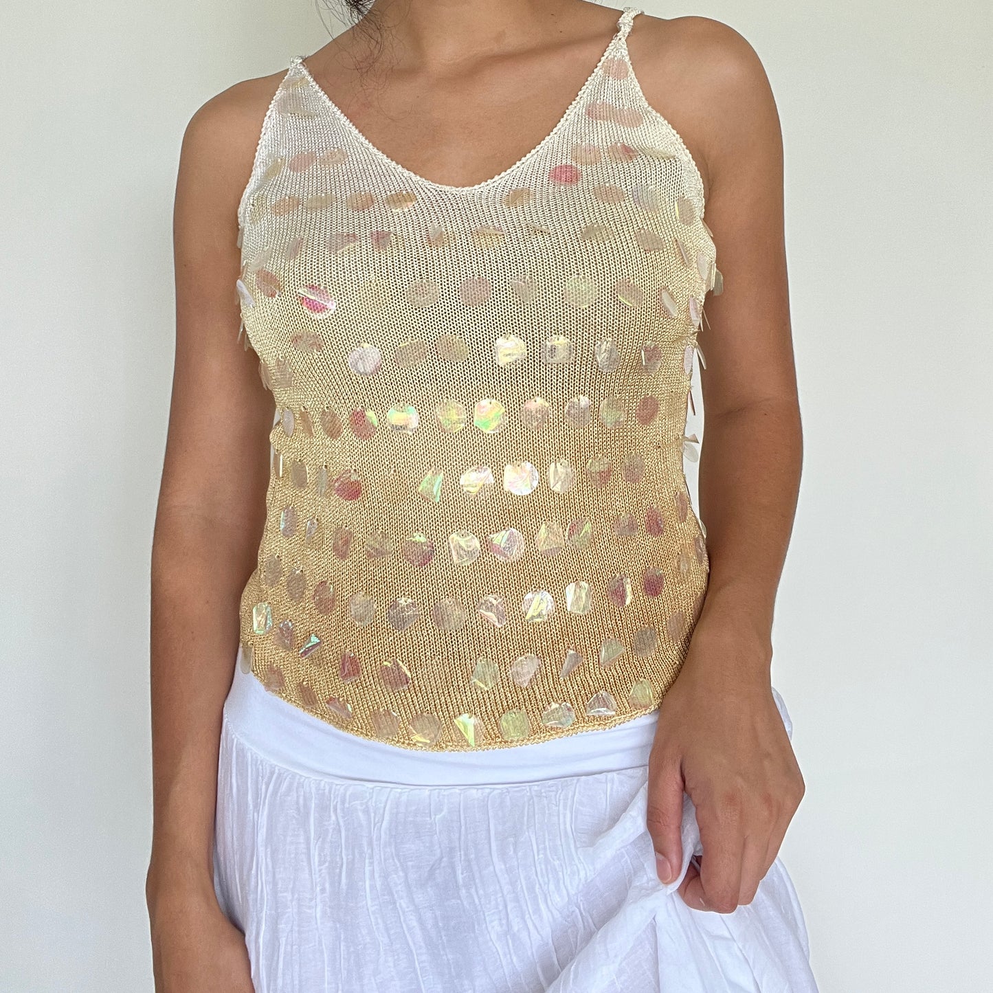 Top en maille à sequins