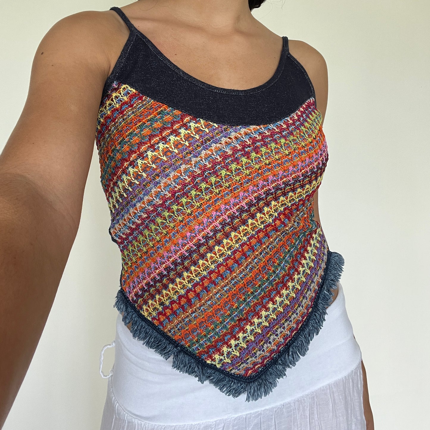 Top en crochet multicolore