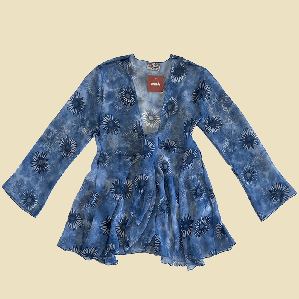 Blouse fleurie bleue