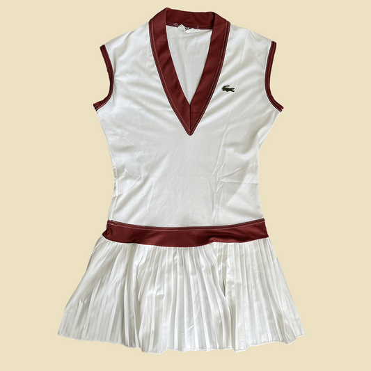 Robe tennis Lacoste terracotta blanche vintage