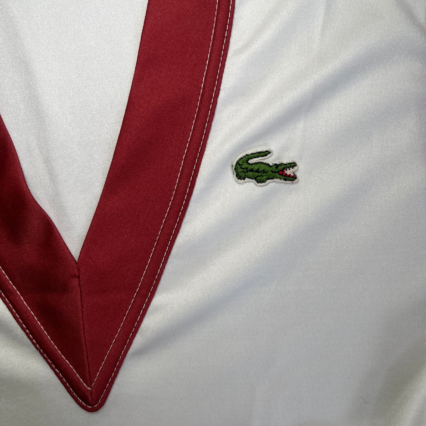 Robe tennis Lacoste terracotta blanche vintage