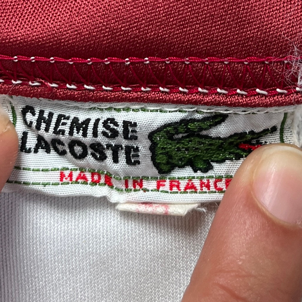 Robe tennis Lacoste terracotta blanche vintage