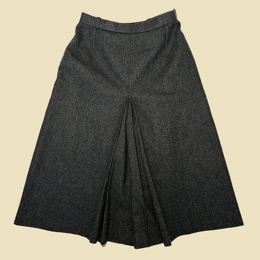 Jupe culotte bermuda en laine khaki vintage