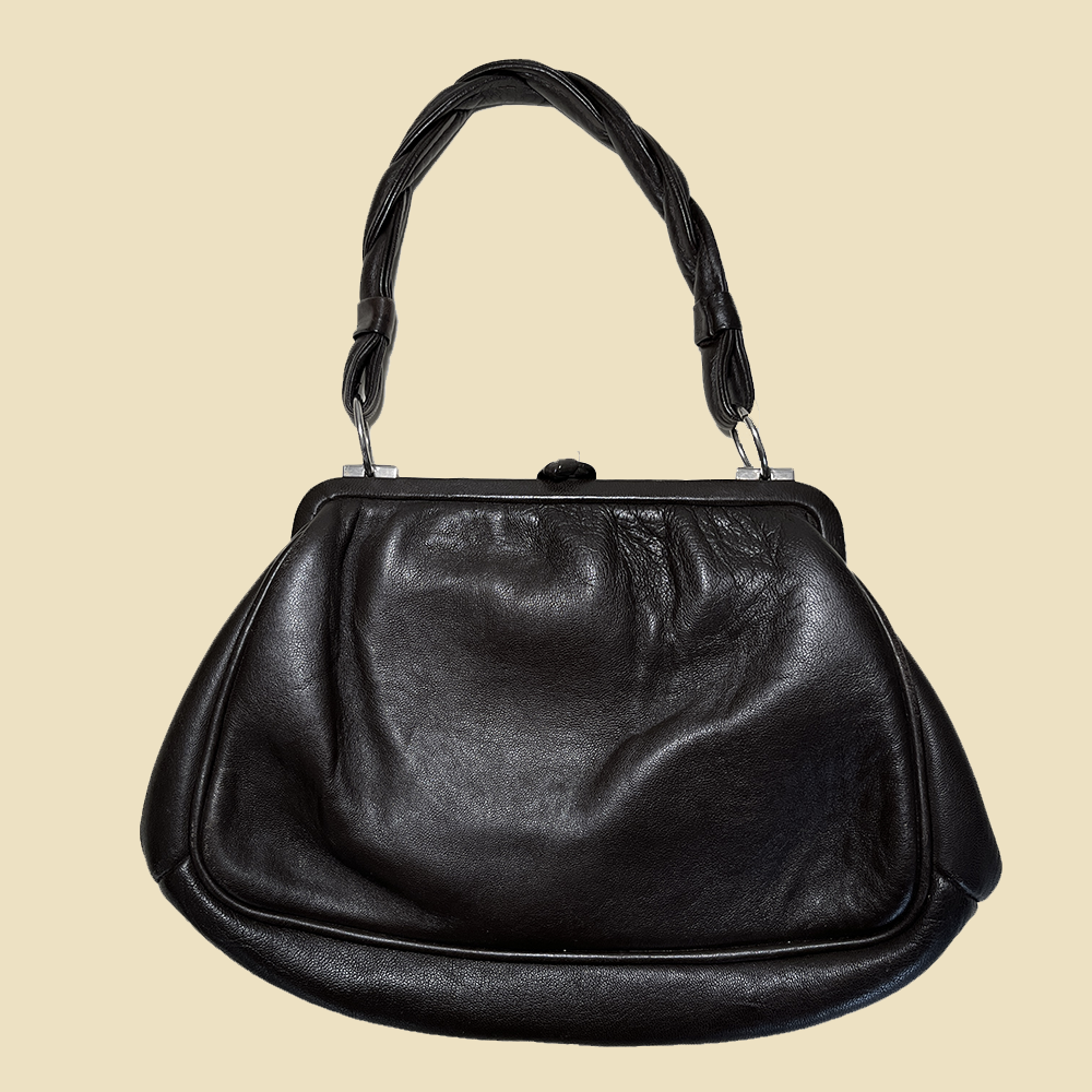 Sac cloche en cuir marron