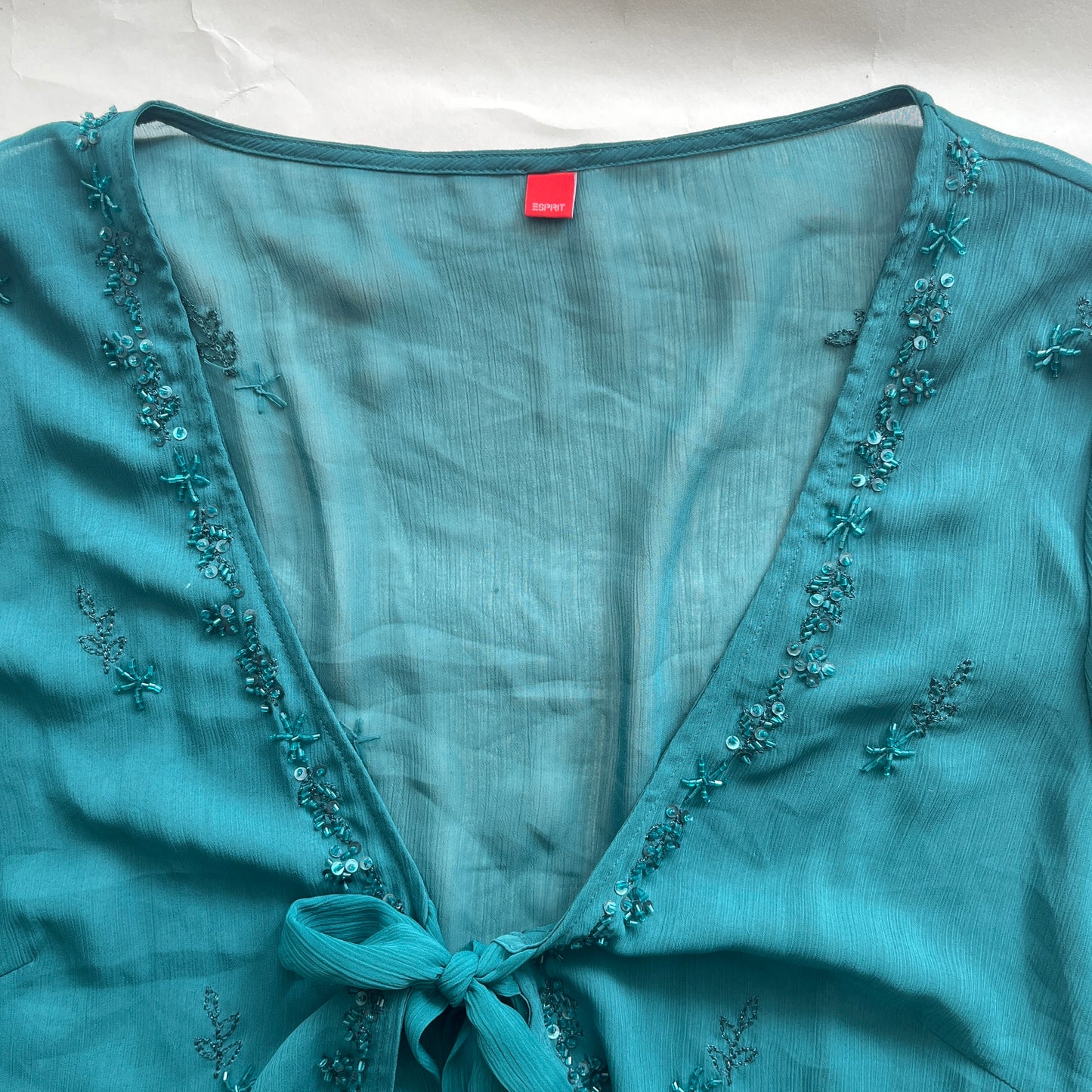 Blouse féerique perlée verte