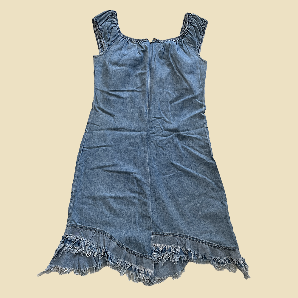 Robe en jean col bardot