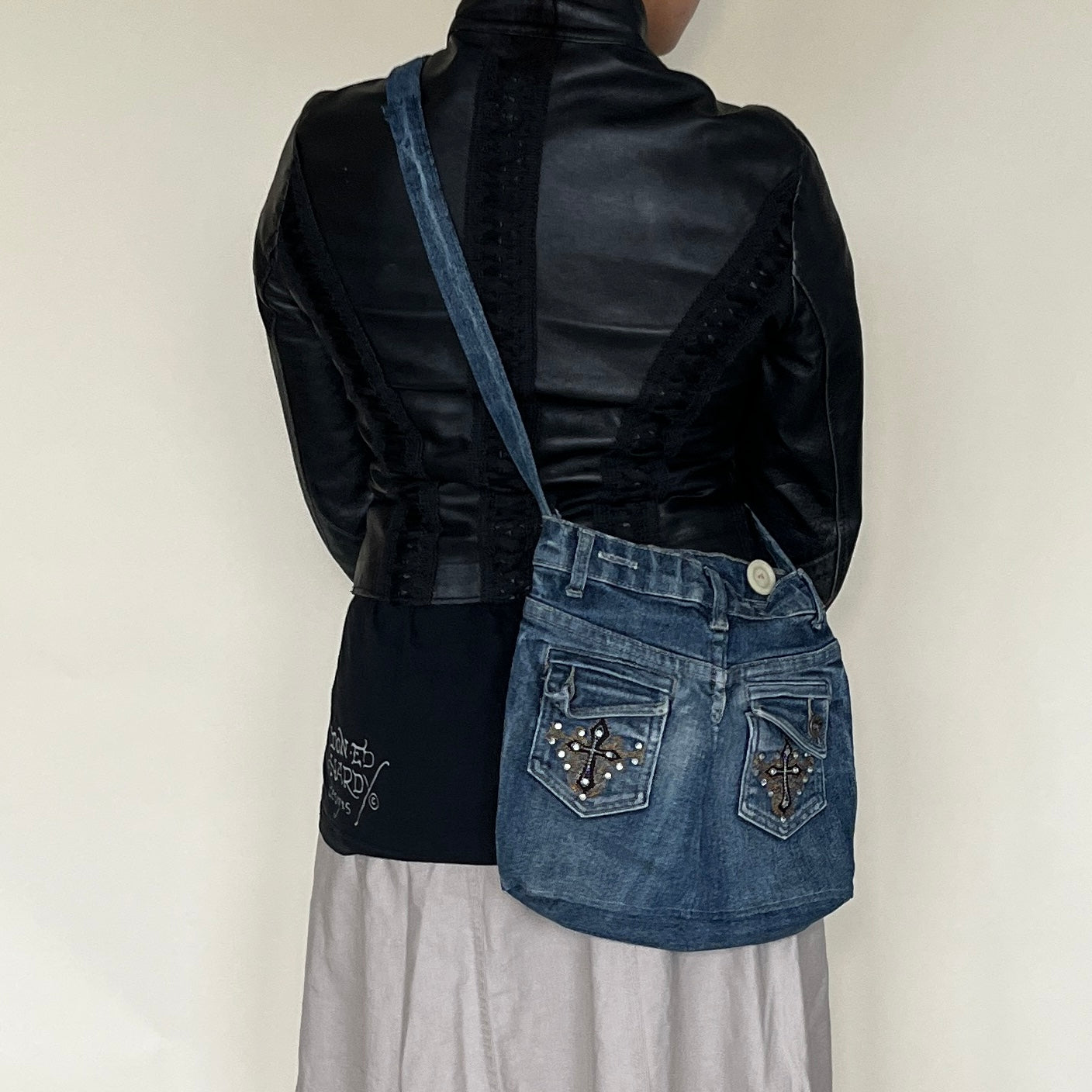 Sac à bandoulière en denim vintage