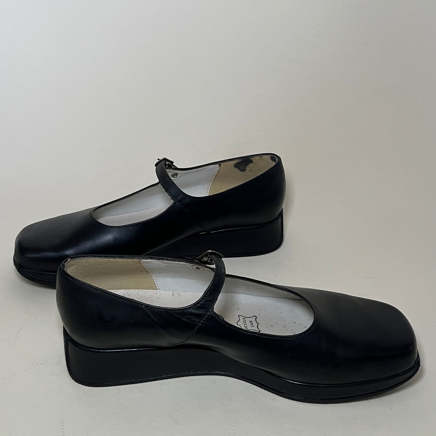 Ballerine Mary jane en cuir noir