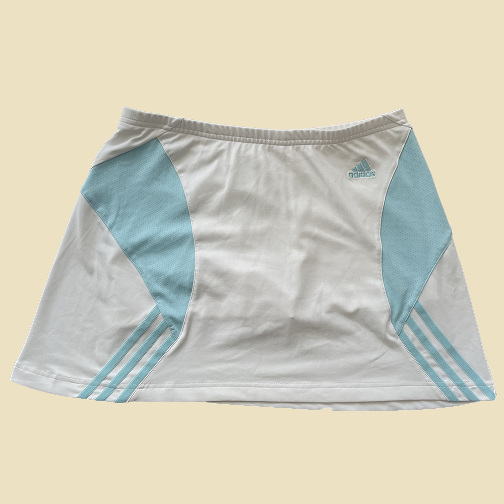 Mini jupe sport Adidas blanche et bleue