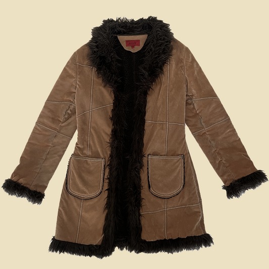 Manteau afghan beige et marron vintage y2k