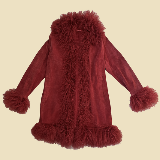 Manteau afghan rouge vintage