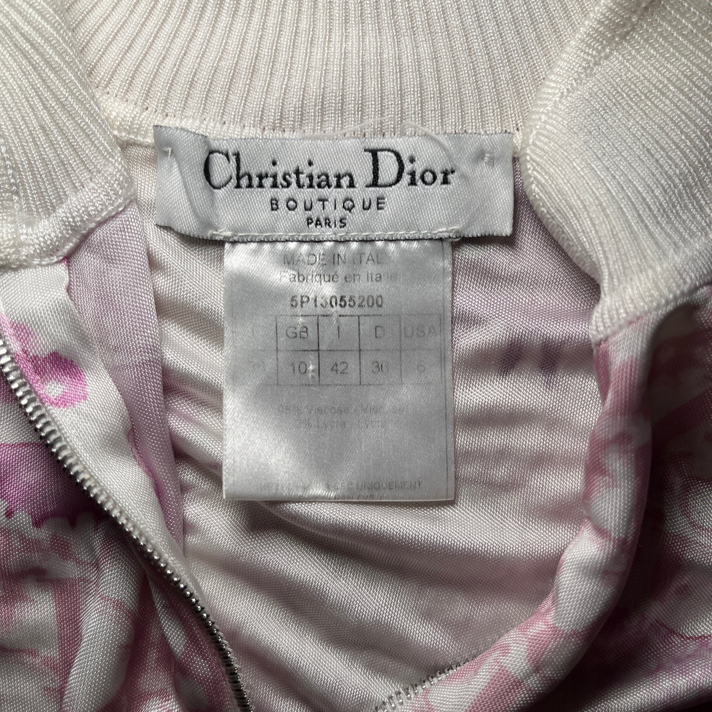 T-shirt zippé monogramme Cherry Blossom Dior vintage