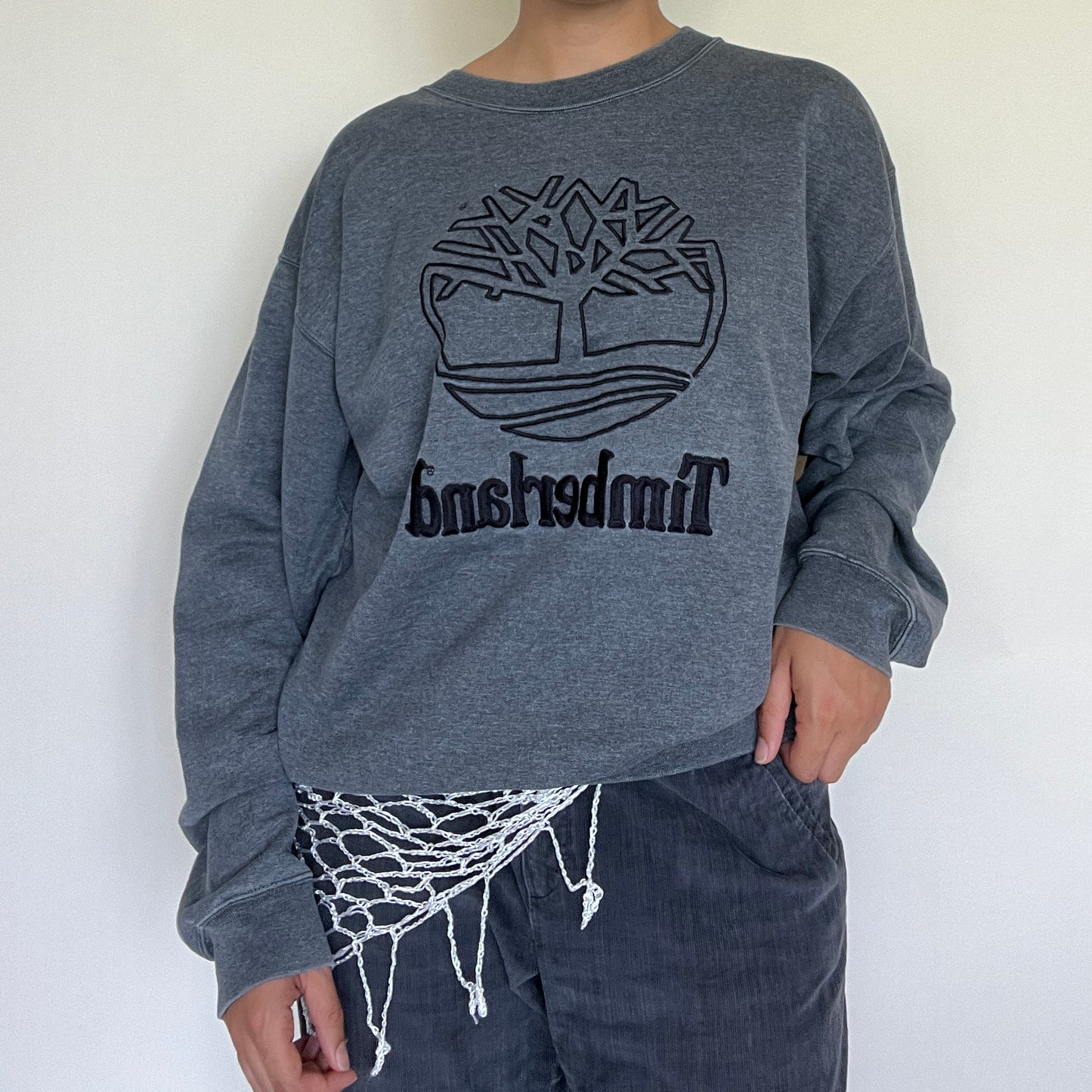 Sweat gris foncé Timberland vintage