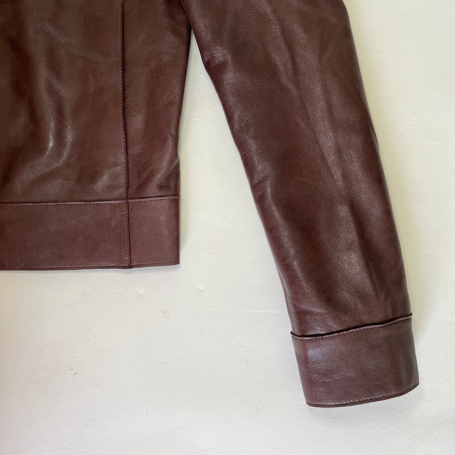 Veste de biker en cuir marron