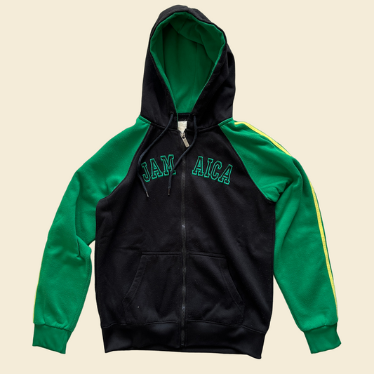 Sweat zippé Jamaica vert et noir