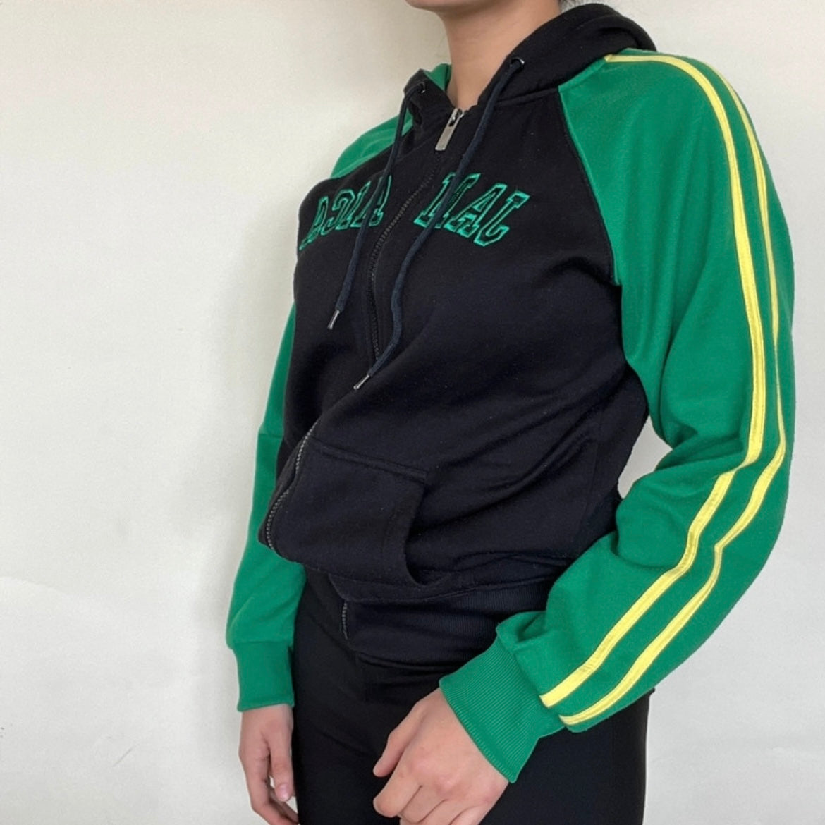 Sweat zippé Jamaica vert et noir