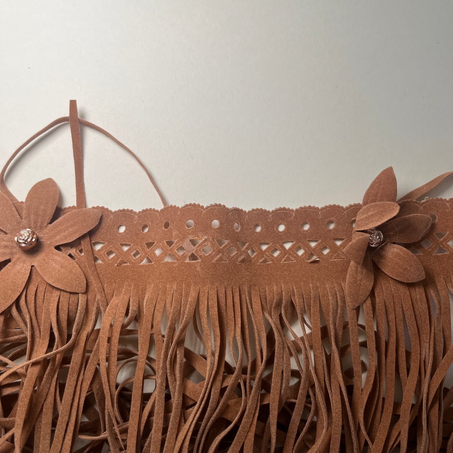 Ceinture à franges marron