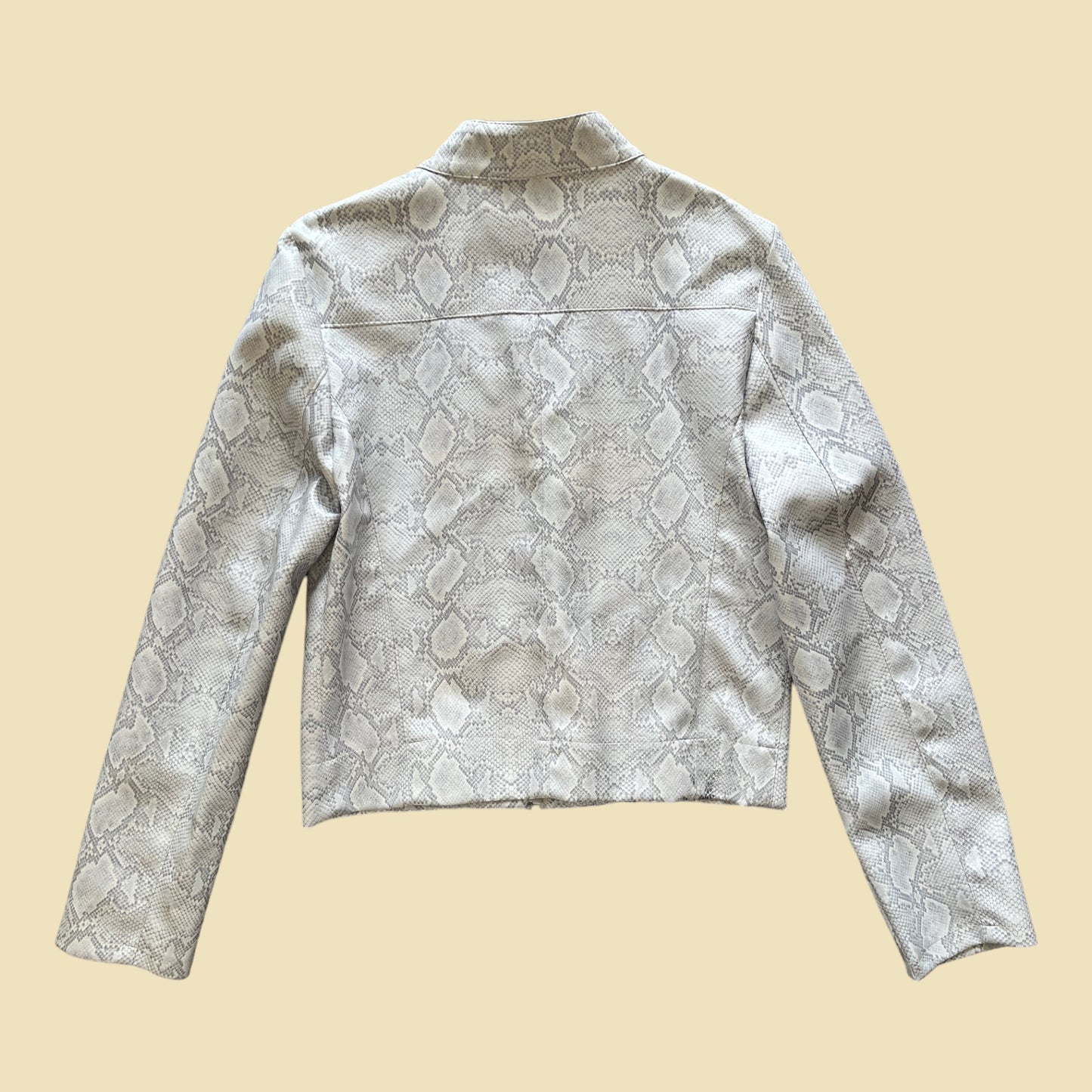 Veste simili cuir effet python blanche