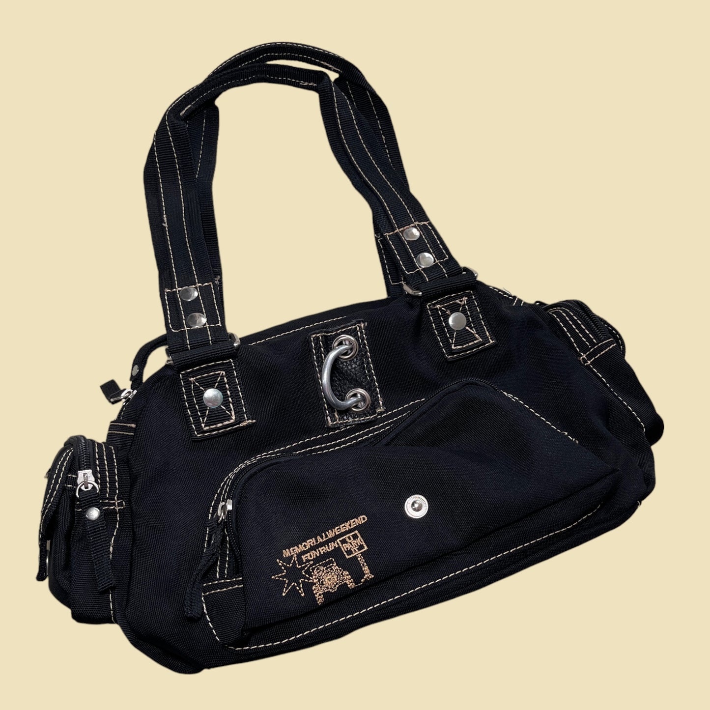 Sac cargo noir utilitaire y2k