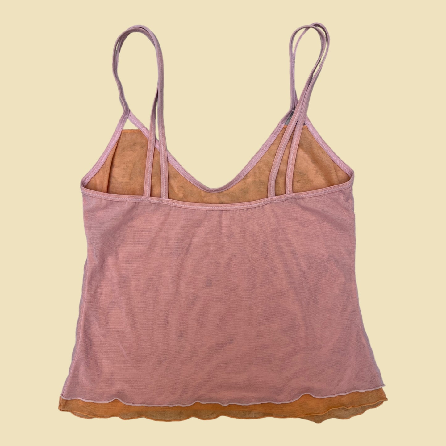 Top noeud en mesh rose orange