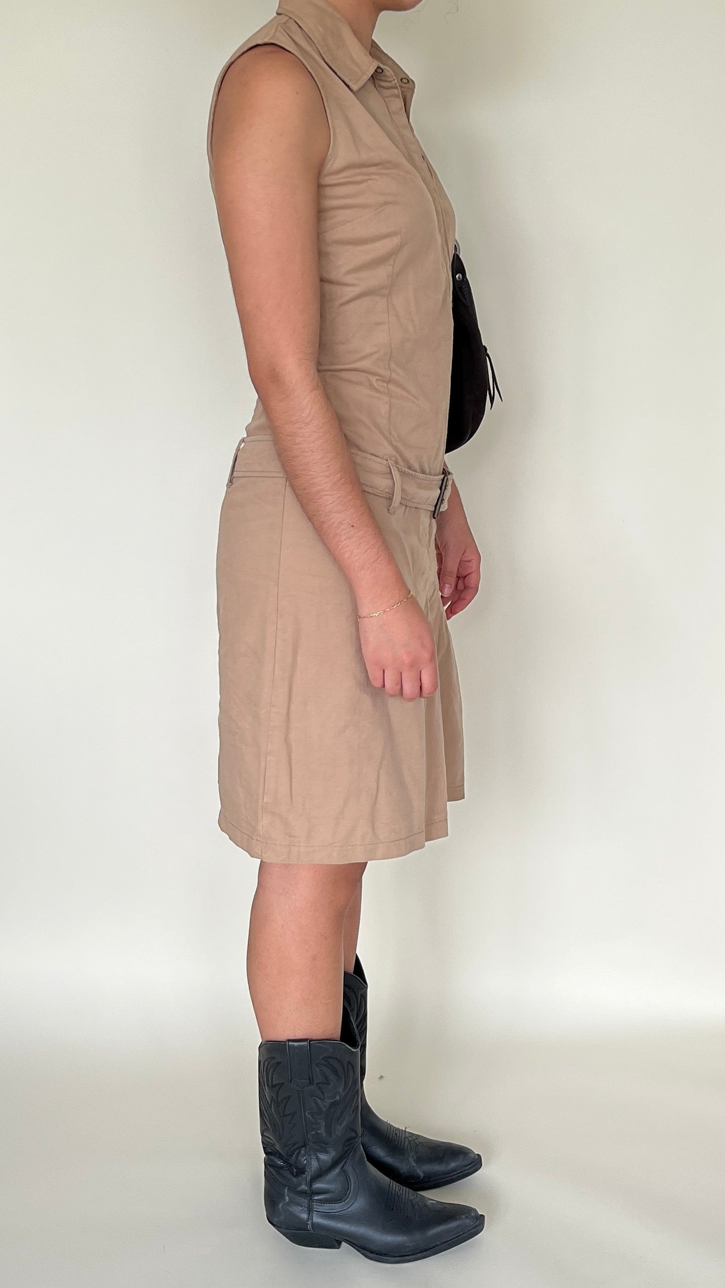 Robe taille basse beige